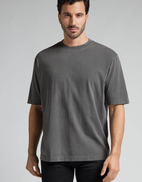 Intimissimi Washed collection oversized t-shirt in stonewashed black - view 1