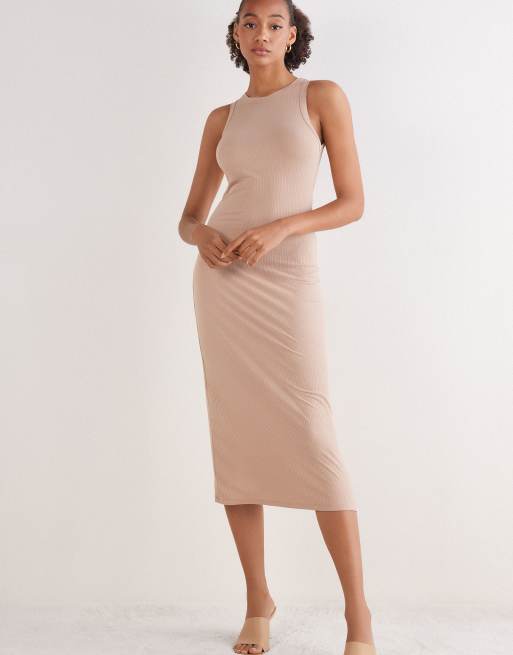 Intimissimi Your everyday wear long ribbed slip in beige praline | ASOS