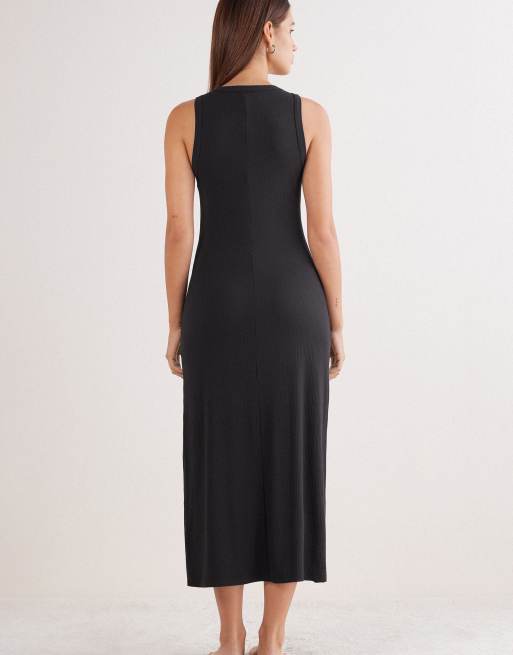 Intimissimi Your everyday wear long ribbed slip in black