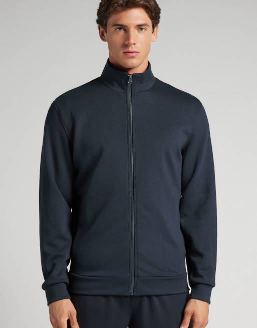 Intimissimi Zip-up technical sweatshirt in midnight blue, 4 of 4