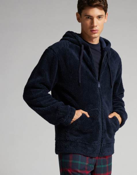 Intimissimi Zip-up teddy sweatshirt in midnight blue - view 1