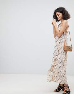 printed midi slip dress