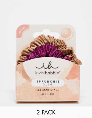 invisibobble - 2er-Pack schmale Sprunchie-Haargummis - The Snuggle Is Real-Bunt