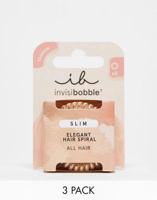 invisibobble Slim Hair Spirals x3 - Bronze Me Pretty - ASOS Price Checker