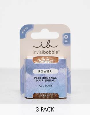 invisibobble - Power - 3er-Pack Haargummi-Spiralen - Crystal Clear-Transparent