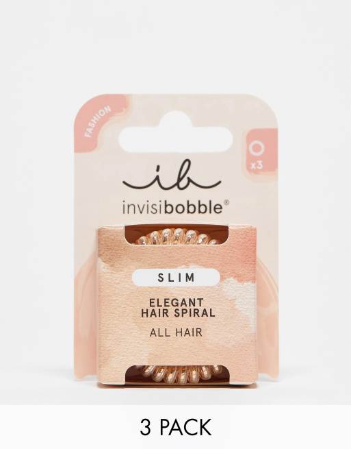 Invisibobble – Slim Hair Spirals – Zestaw 3 wąskich spiralnych gumek do włosów – Bronze Me Pretty