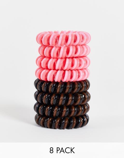 Invisibobble - Voordeelset van 8 veelkleurige haarbandjes voor dik haar met extra grip