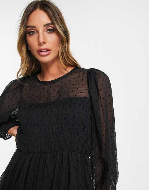 Robe discount transparente noire