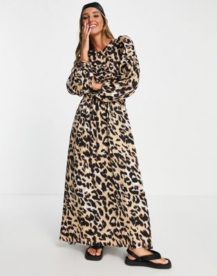 InWear Alline ruched midi dress in leopard print