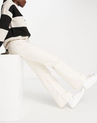 InWear Aurori high waist wide leg jeans in cream-White