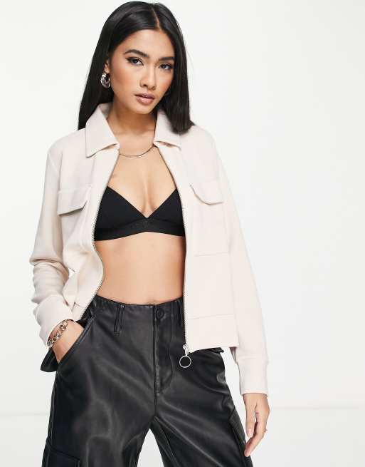 InWear – Beca – Strickjacke mit Reißverschluss vorne in Creme