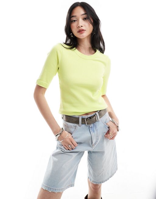 InWear - Dagna - T-shirt color lime in jersey a coste
