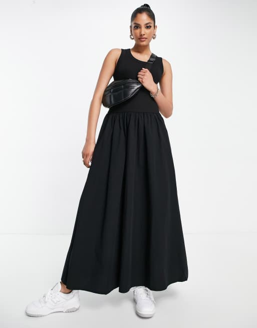 InWear - Dagnama - Robe mi-longue en jersey côtelé avec corsage - Noir