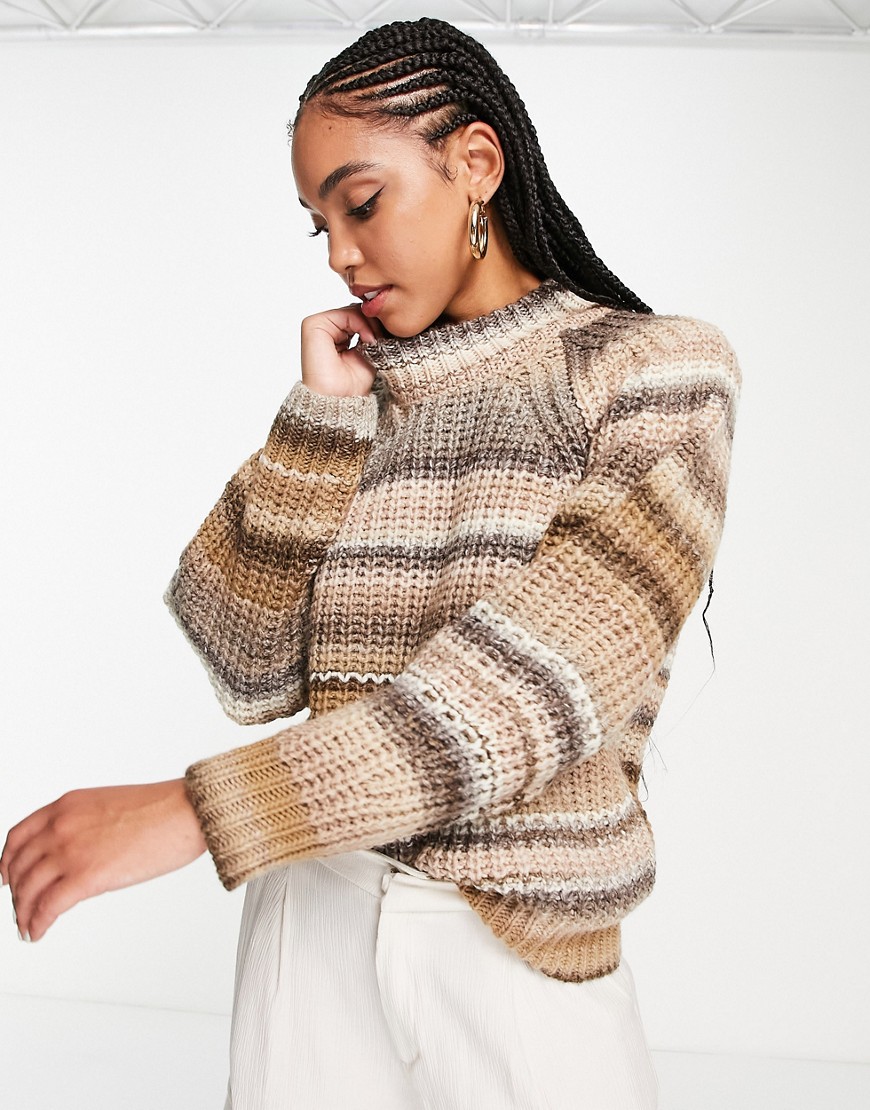 In Wear Inwear Effie Spaceknit Striped Sweater In Beige-neutral