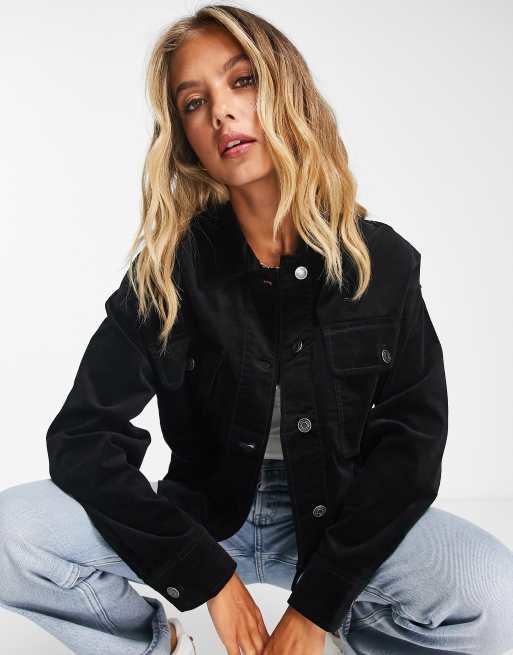 InWear Eisha utility cord jacket in black | ASOS