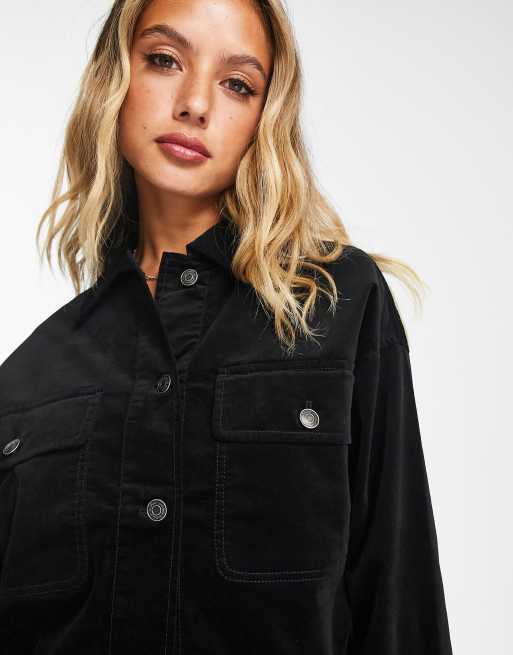 Oversized black hot sale cord jacket