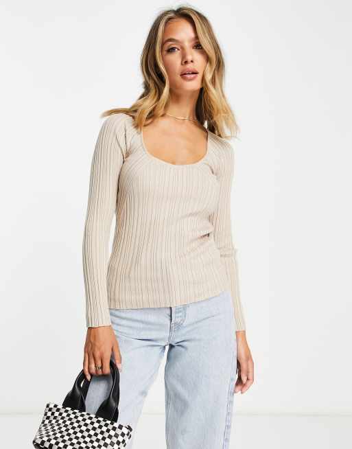 InWear Ginda ribbed fitted sweater in cream