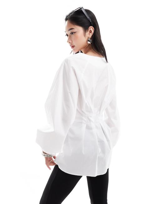 InWear Helve button front fitted cotton blouse in white