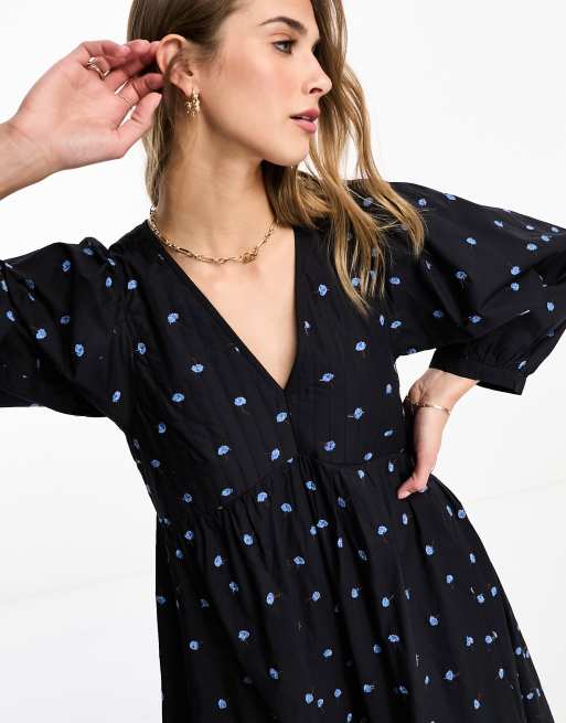 InWear Kaiko printed smock midi dress in blue ASOS