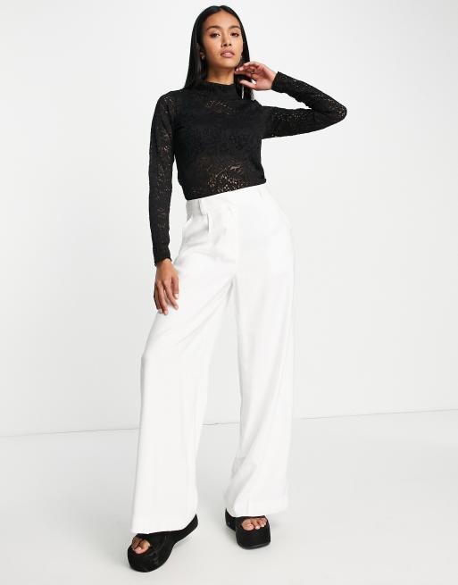 Inwear – Octava – Czarny koronkowy top ze stójką, 4 z 4