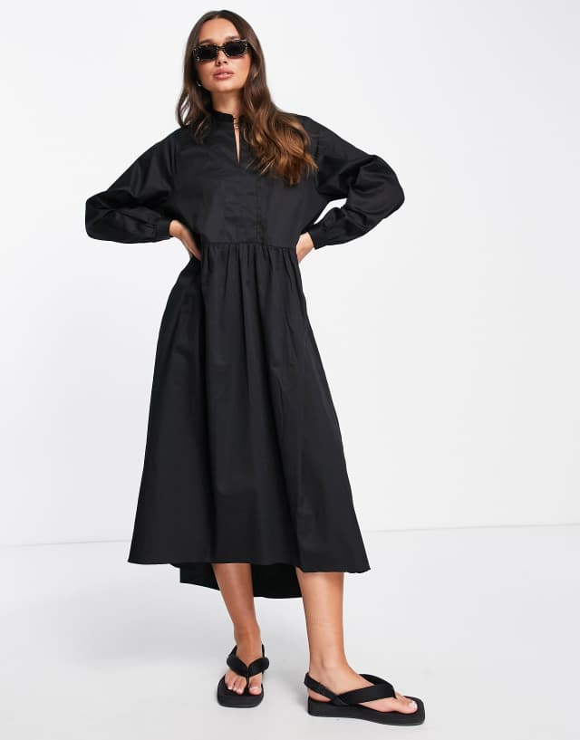 InWear oversized midi smock dress in black