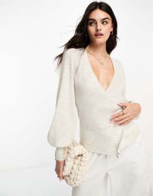 In Wear InWear Panje ribbed wrap cardigan in grey marl