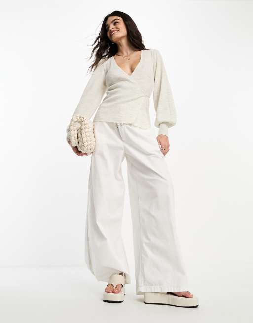 InWear Panje ribbed wrap cardigan in grey marl, 4 of 4