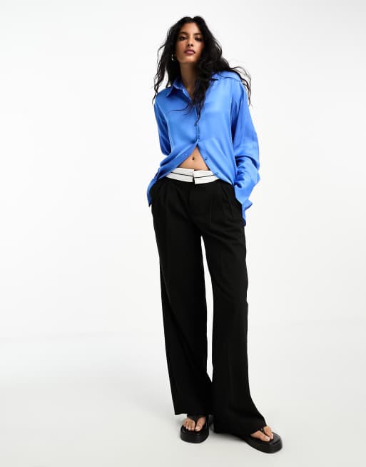 InWear Pauline satin shirt in blue, 4 of 4