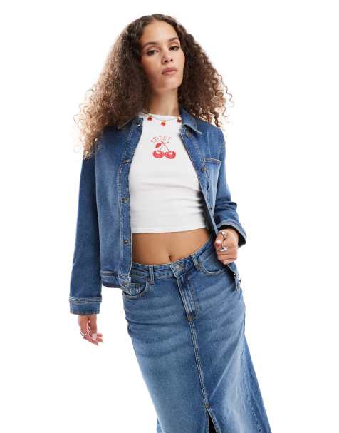 InWear - Pheiffer - Denim jack met baggy pasvorm in blauw, deel van co-ord set - view 1