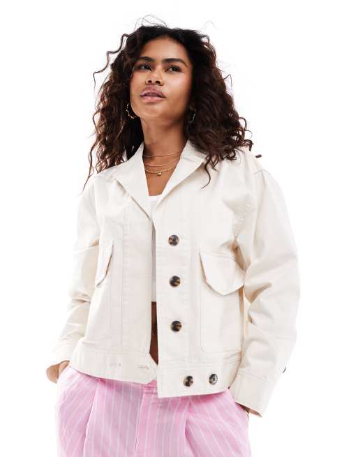 InWear - Piri - Giacca in denim crema multitasche in coordinato
