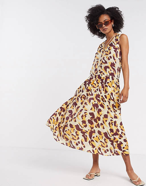 InWear printed maxi dress in yelow