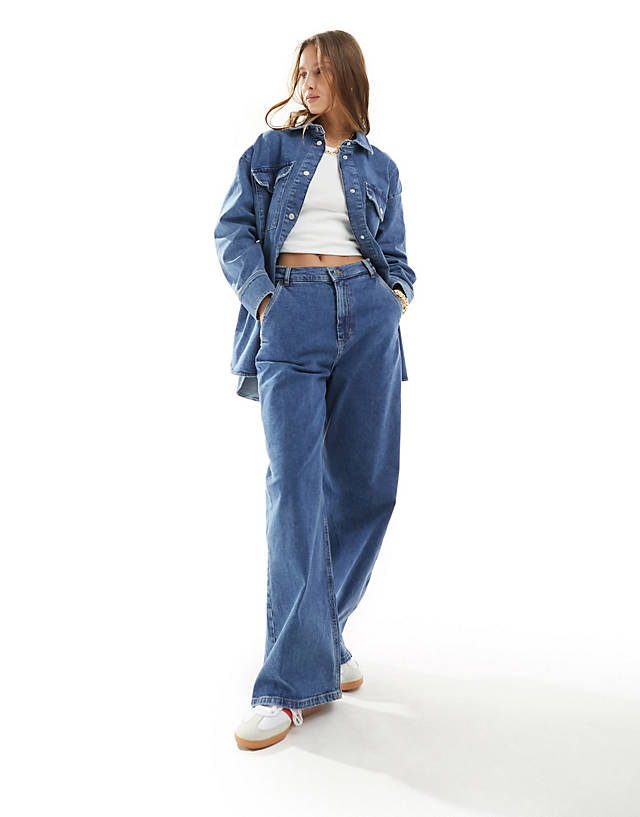 In Wear - InWear Tonia high waisted wide leg jeans co-ord in vintage blue