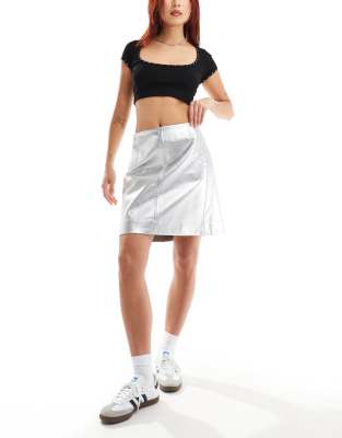 In Wear InWear Zaza faux leather skirt silver