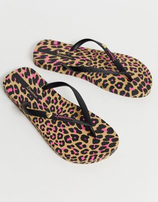 leopard print fit flops