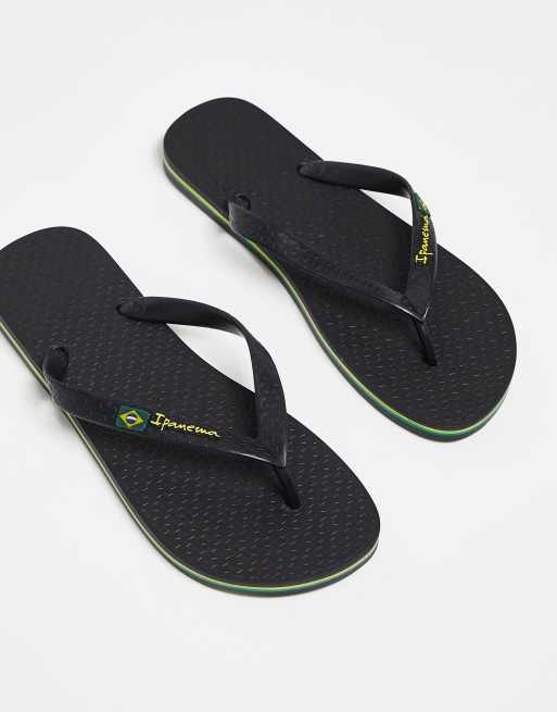 Black Brazil Flip Flops