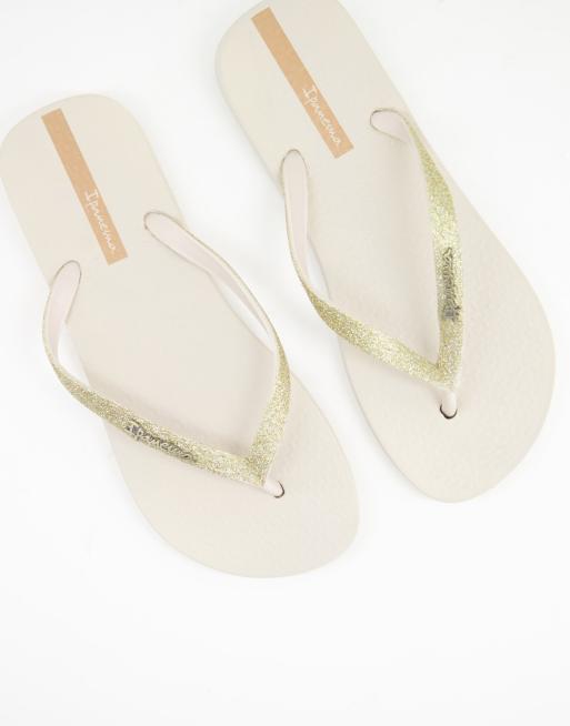Ipanema – Elfenbensvita glittriga flip flops