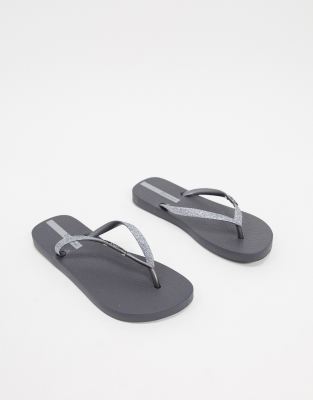 ipanema black glitter flip flops