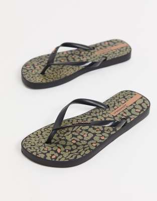 ipanema leopard print flip flops