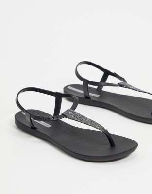 ipanema black glitter flip flops