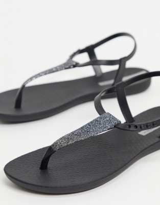 ipanema black glitter flip flops