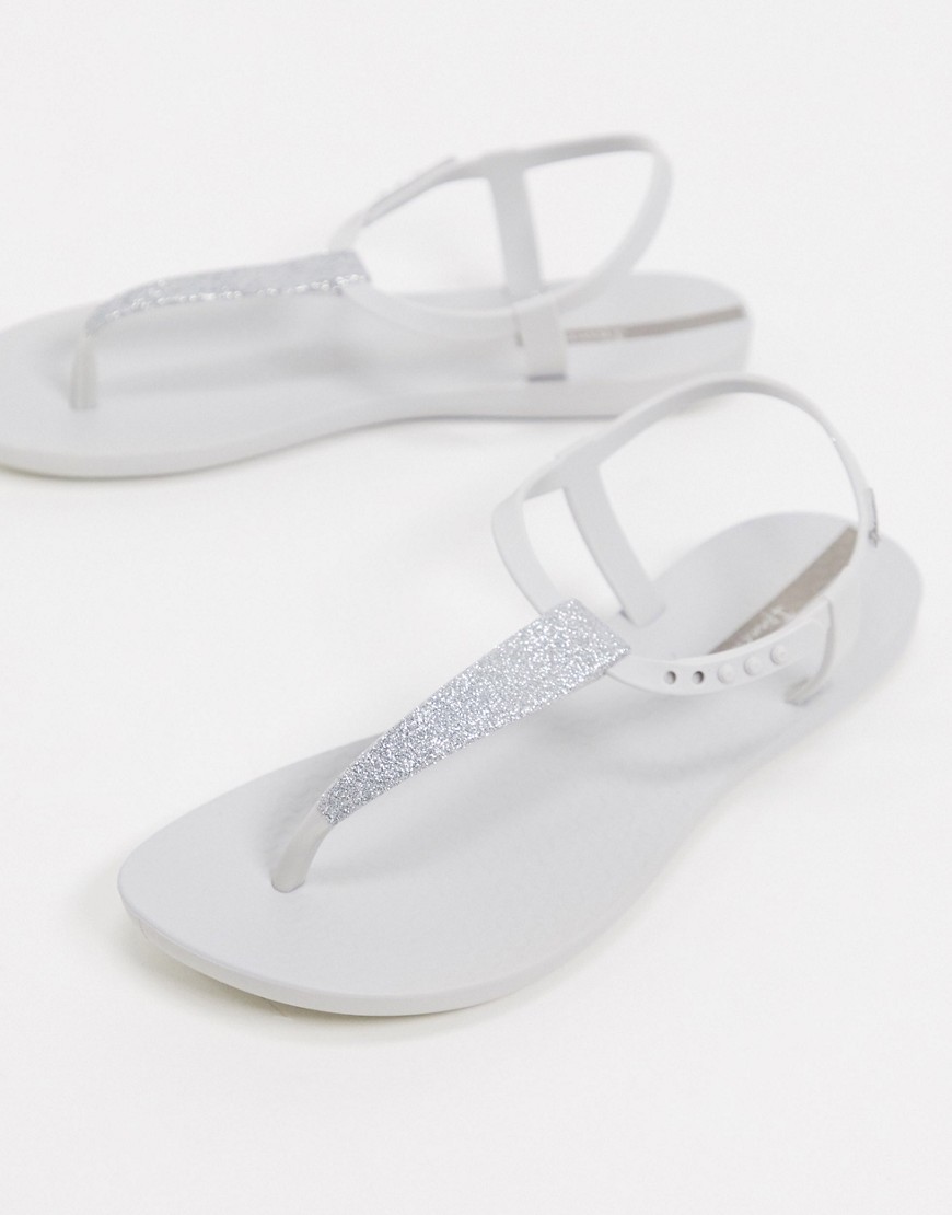 Ipanema – Pop – Vita, platta sandaler med glitter
