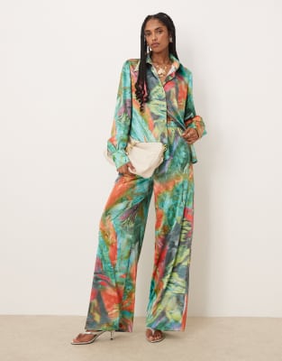 Isabelle Pennington-Edmead Basterre wide leg pants in storm print - part of a set-Multi