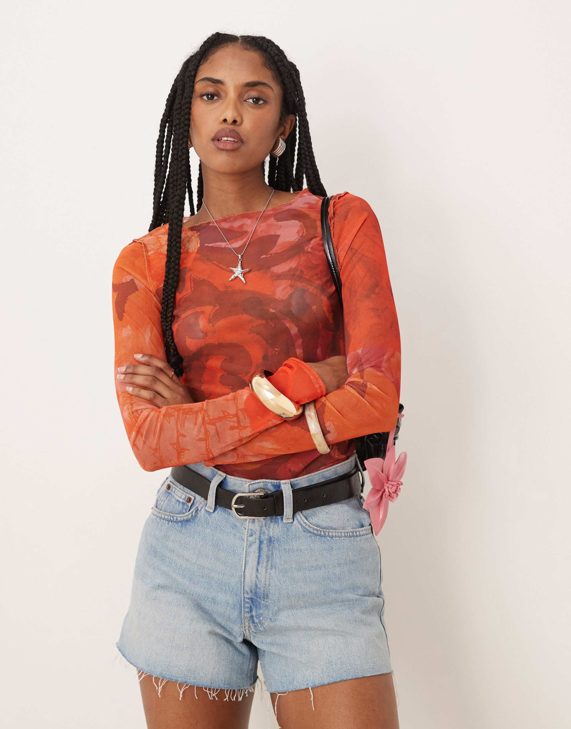 isabelle pennington-edmead carolina mesh top in pineapple print