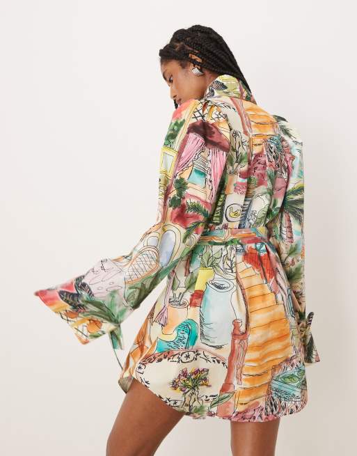 Isabelle Pennington-Edmead Dominica Shirt mini dress in sanctuary print