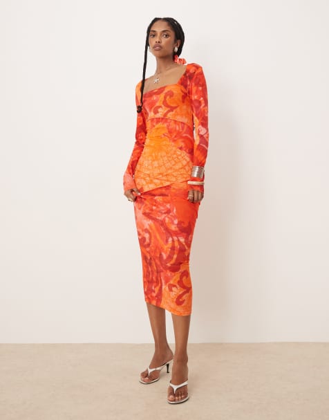 Isabelle Pennington-Edmead Montego midaxi dress in pineapple print