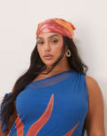 [Isabelle Pennington Edmead] Isabelle Pennington-Edmead satin scarf in pineapple print-Multi One Size Pineapple print