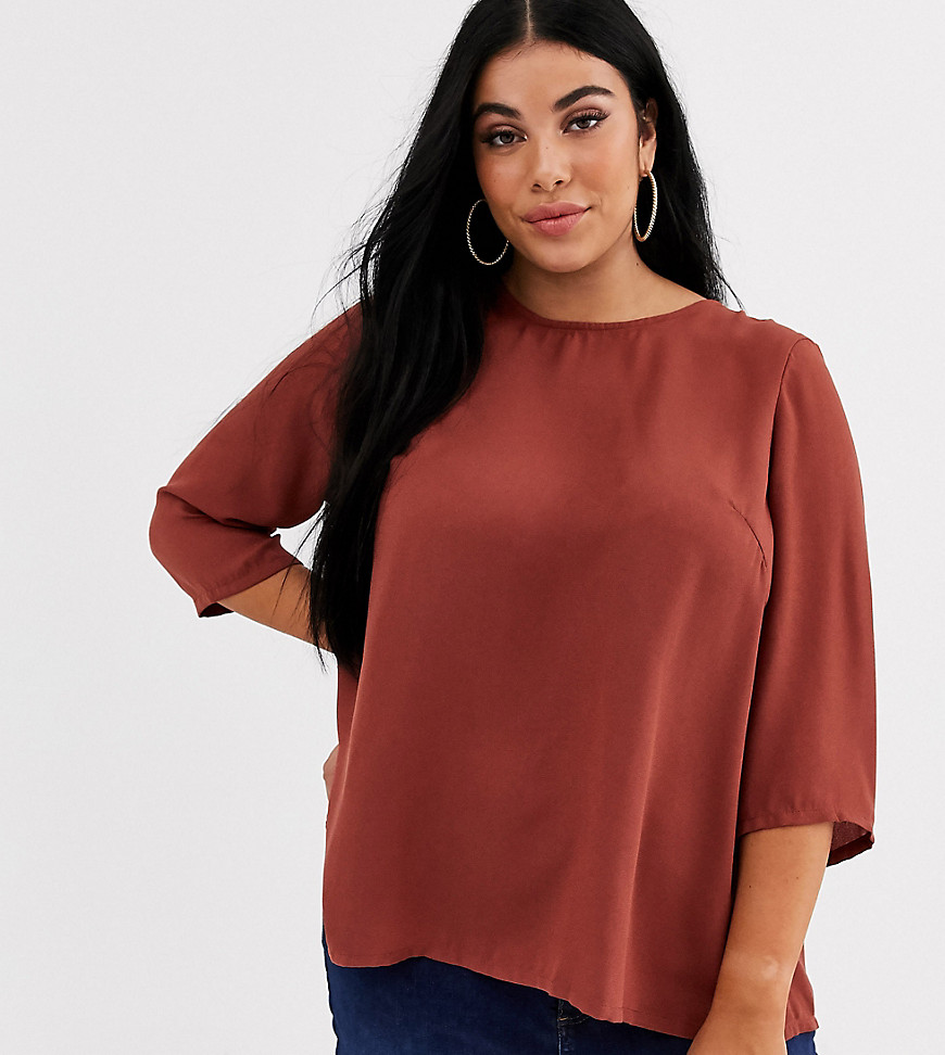i.Scenery round neck blouse-Red