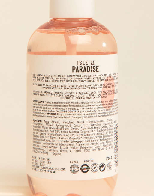 Isle of Paradise Medium Self-tanning Water ingredients (Explained)