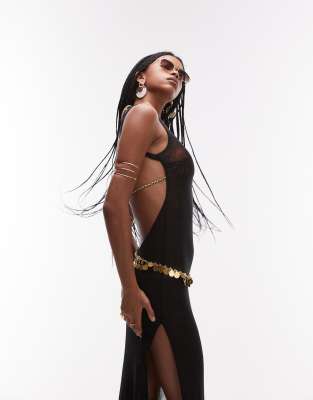 It’s Now Cool It's Now Cool backless beach maxi dress in black