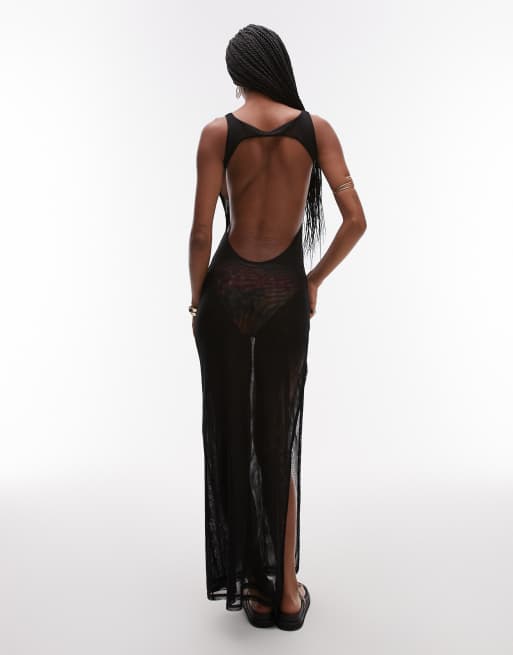 beach dress open back VENUS Open Back Maxi Dress | Jet Black main image 0